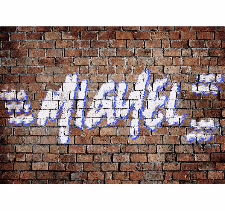 Mursteinsgrafitti med navn fototapet ungdom - Tenstickers