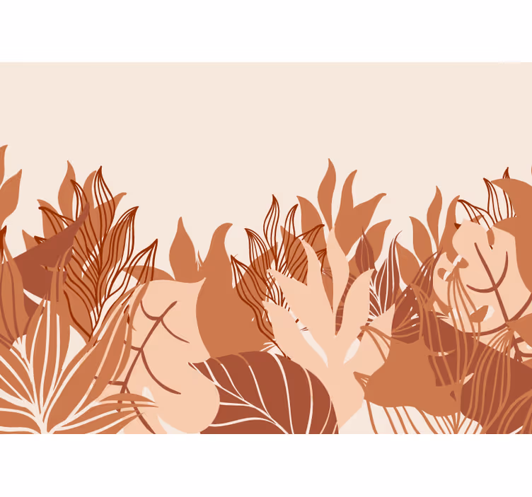 Tropisk landskap terracotta fototapet - Tenstickers