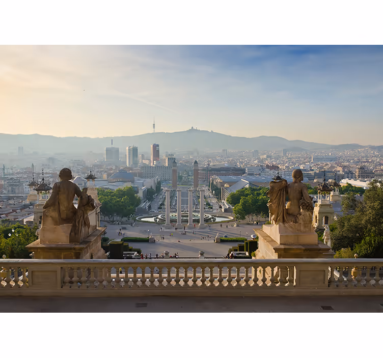Barcelona panoramautsikt fototapet Barcelona - Tenstickers