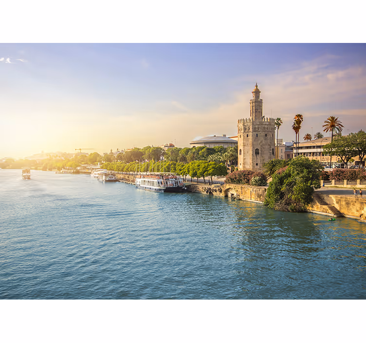 Sevilla utsikt over elven fototapet byer - Tenstickers