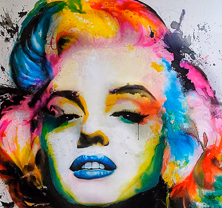 Fargerik marilyn monroe pop art fototapet urban kunst - Tenstickers