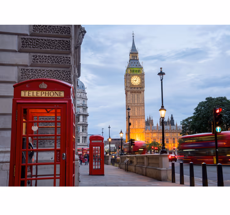 Bytelefonboks london veggmaleri - Tenstickers