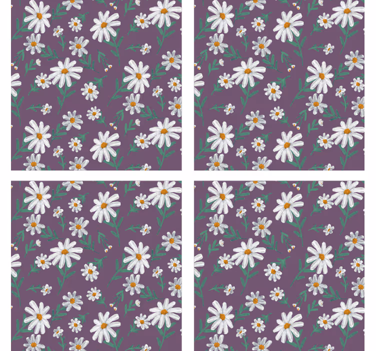 Tusenfryd blomsterkaster med lilla bakgrunn - Tenstickers