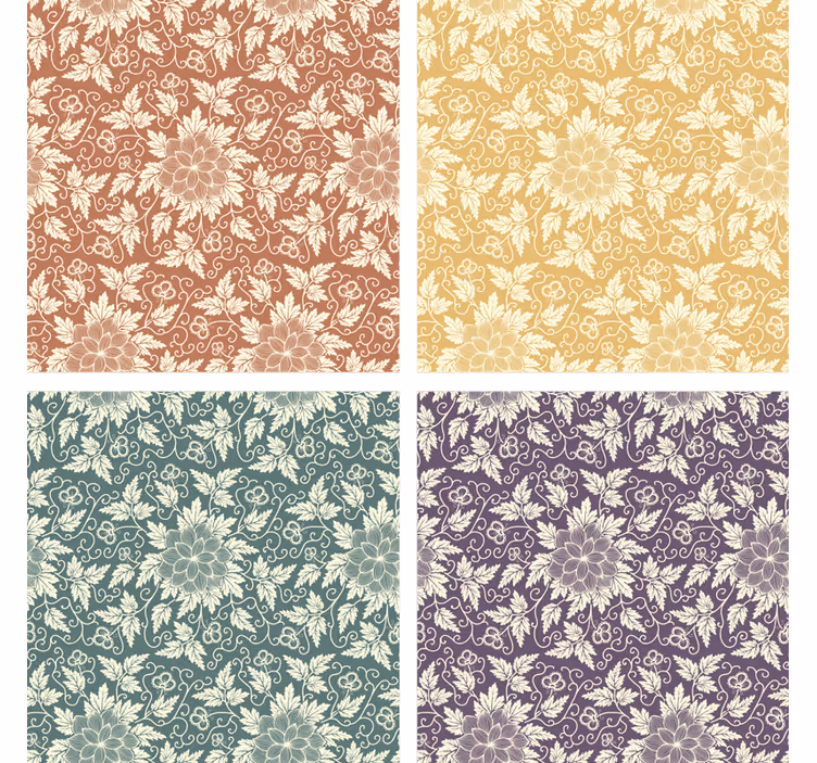 Vintage underlag med blomstermønstrede fliser - Tenstickers