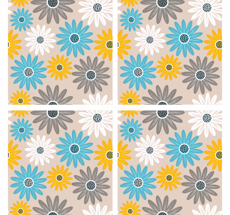 Vibrante blomsterdesign underlag - Tenstickers