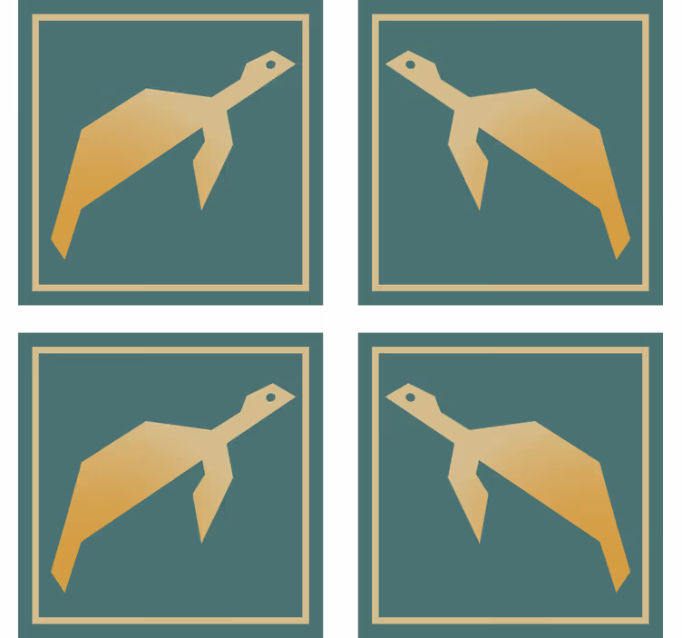 Underlag moderne geometriske dyremotiver - Tenstickers