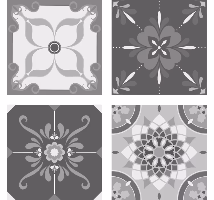 Grå elegante fliserunderlag - Tenstickers