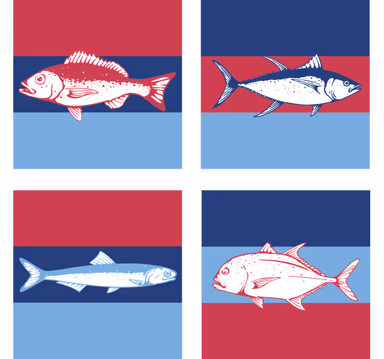 Stiliserte fiskeillustrasjoner underlag - Tenstickers