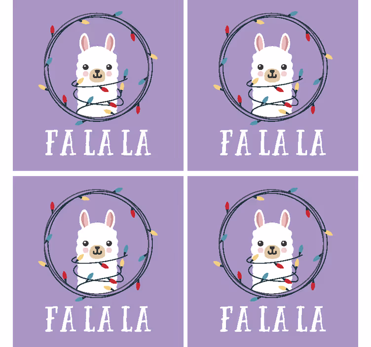 Jul alpakka drink coaster - Tenstickers