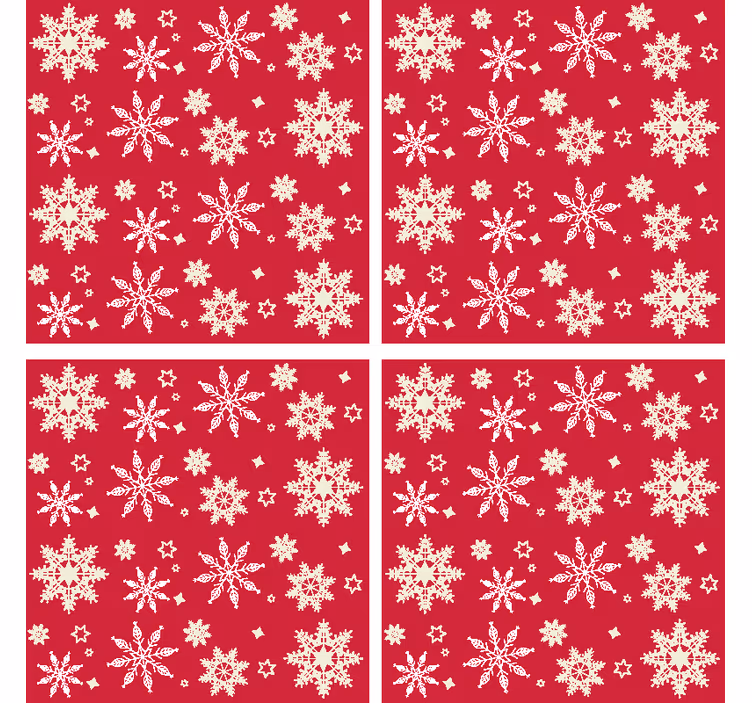 Snøfnugg mønster drikke coaster - Tenstickers