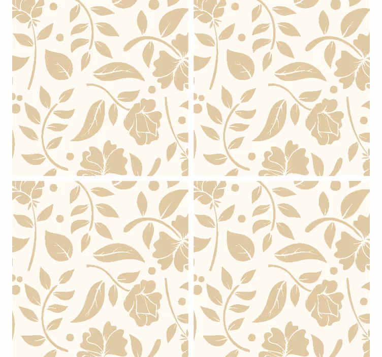 Dekorative blomster vintage drink coaster - Tenstickers