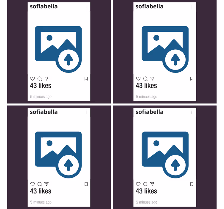 Instagram med tilpassede olbrikker for foto og tekst - Tenstickers