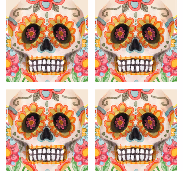 Meksikansk hodeskalle drink coaster - Tenstickers