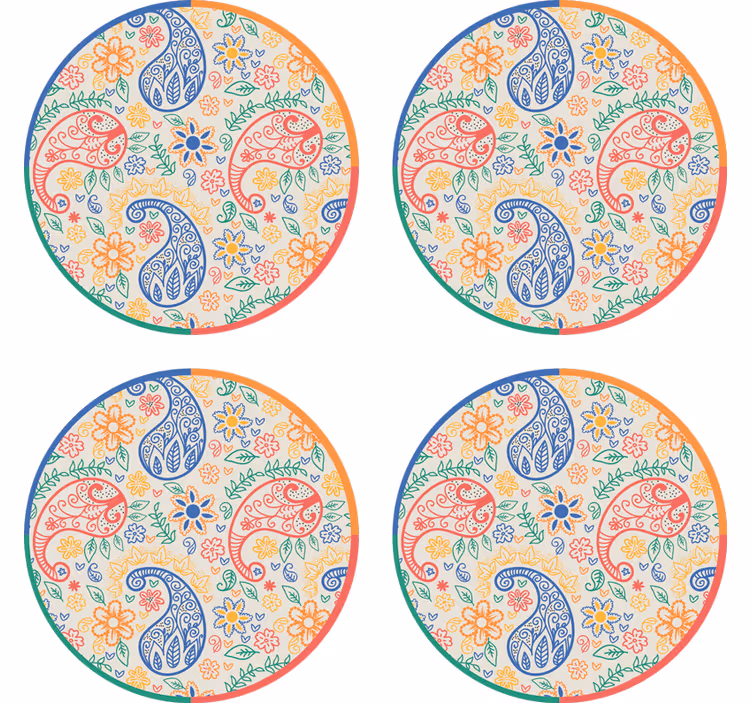 Underlag nerdete fargerike blomsterdesign - Tenstickers
