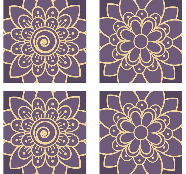Blomstrete gyldne mønstre underlag - Tenstickers