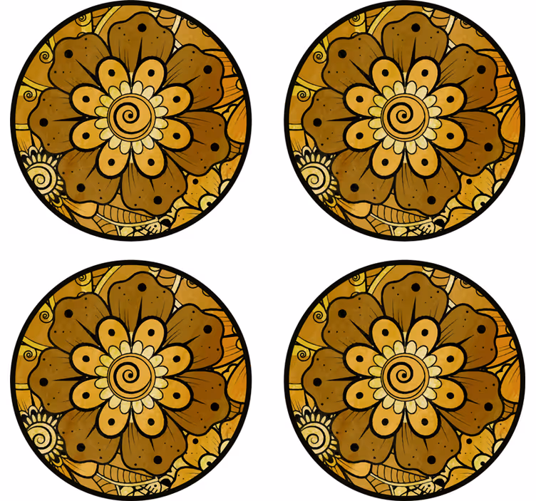 Paisley indisk stil drink coaster - Tenstickers