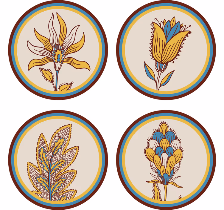 Floral motif set underlag - Tenstickers