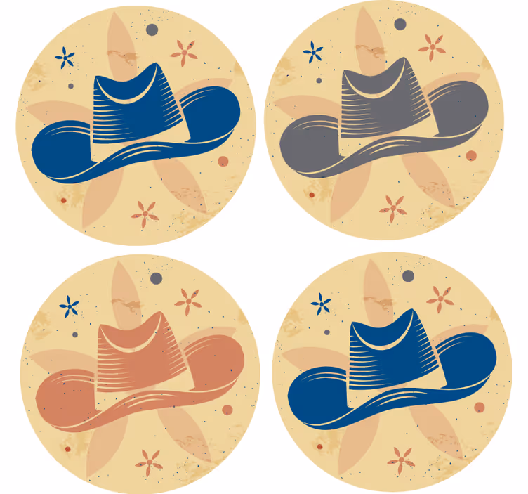 Cowboy hat mønster drink coaster - Tenstickers