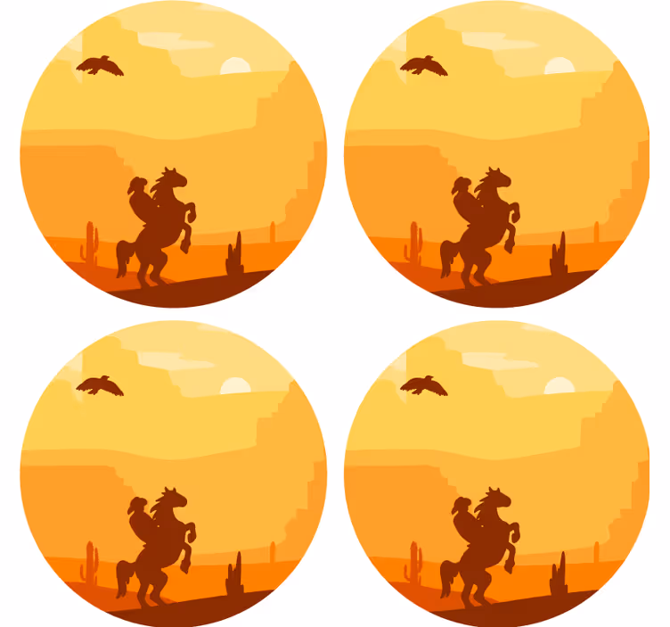 Vintage underlag solnedgang ørkenmotiv - Tenstickers