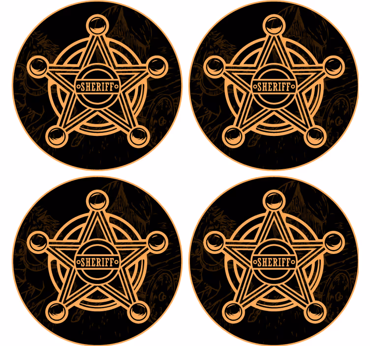Sheriffstjerne emblem underlag øl - Tenstickers