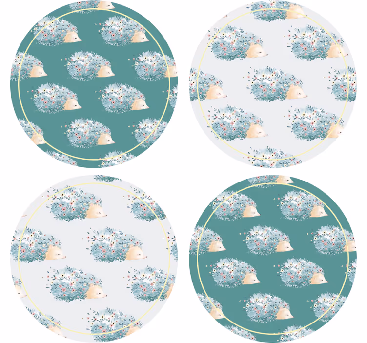 Moderne underlag med pinnsvin i blomsteromgivelser - Tenstickers