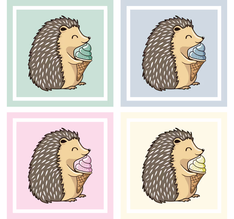 Underlag nerdete pinnsvin som nyter iskrem - Tenstickers