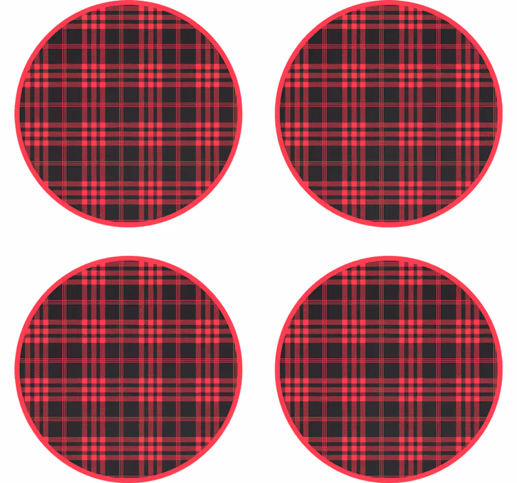 Rødt svart rutemønster underlag - Tenstickers
