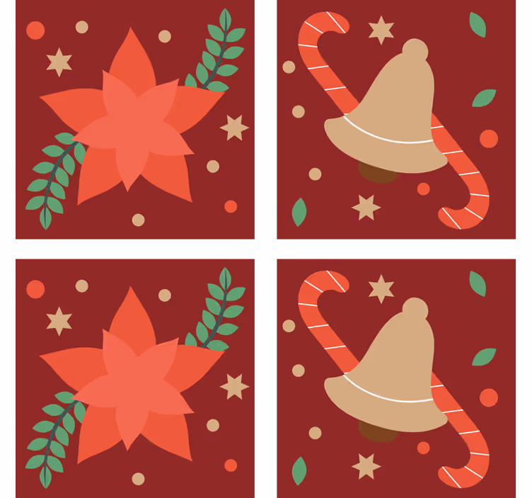 Jule godteri mønster drink coaster - Tenstickers
