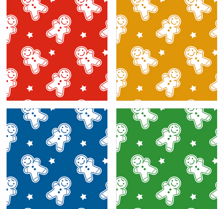 Underlag jul pepperkakekarakter mønster - Tenstickers