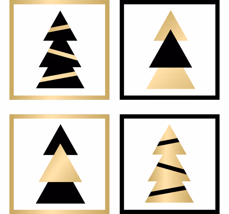 Jul elegant tre mønster drink coaster - Tenstickers