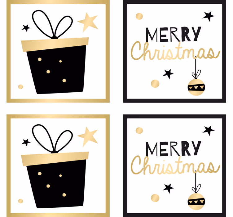 Underlag jul gledelig gave design - Tenstickers