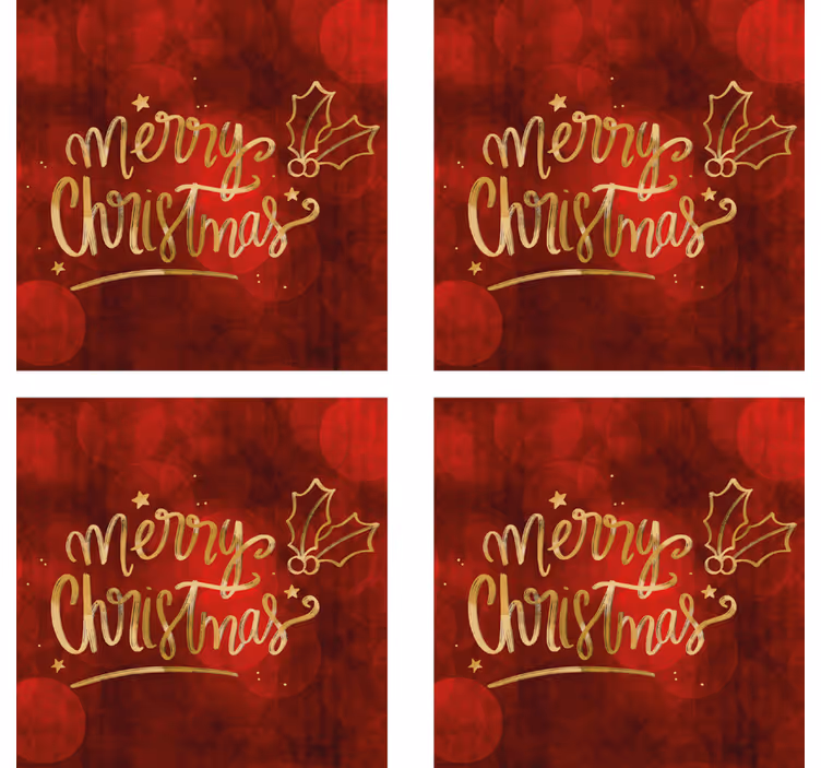 God jul i rød drink coaster - Tenstickers