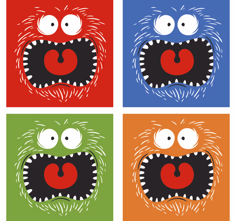 Moderne og fargerik halloween-drink-coaster - Tenstickers