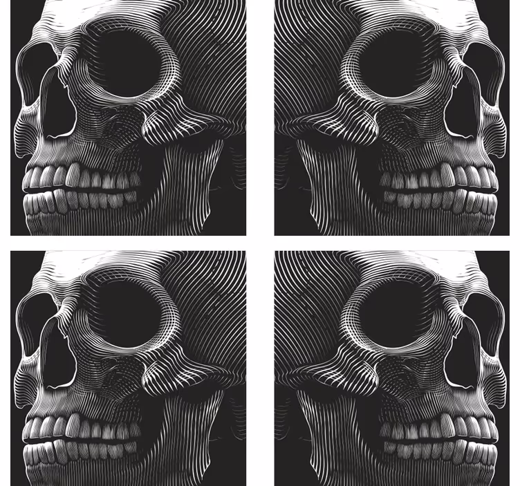 Stylisert hodeskalleillustrasjon underlag nerdete - Tenstickers