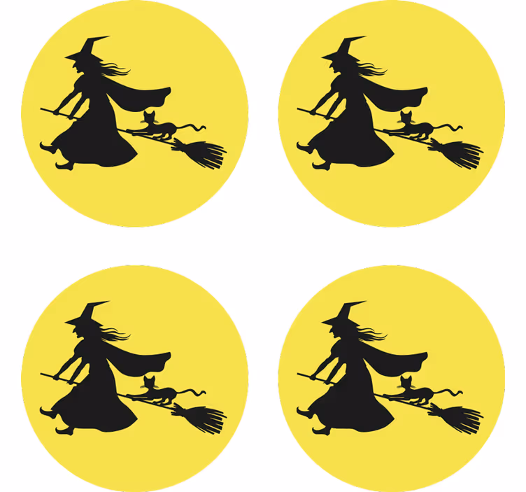 Halloween underlag heks på kosteskaft - Tenstickers