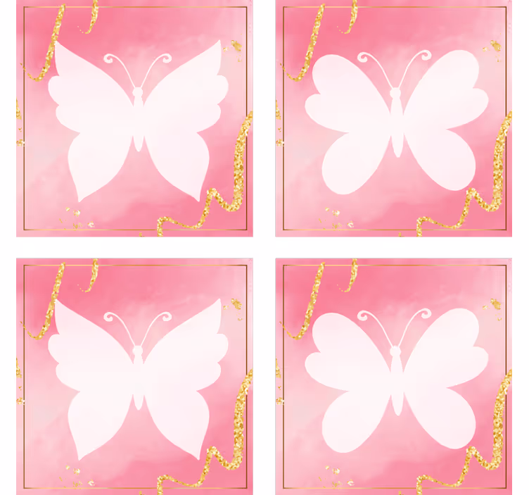 Moderne underlag graceful butterfly emblem - Tenstickers