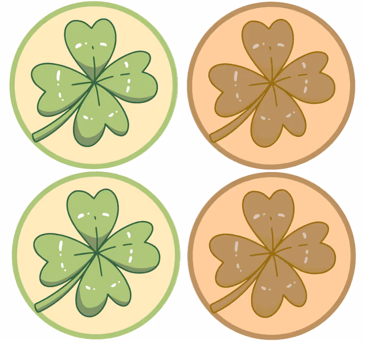 Underlag nerdete firkløverdesign - Tenstickers