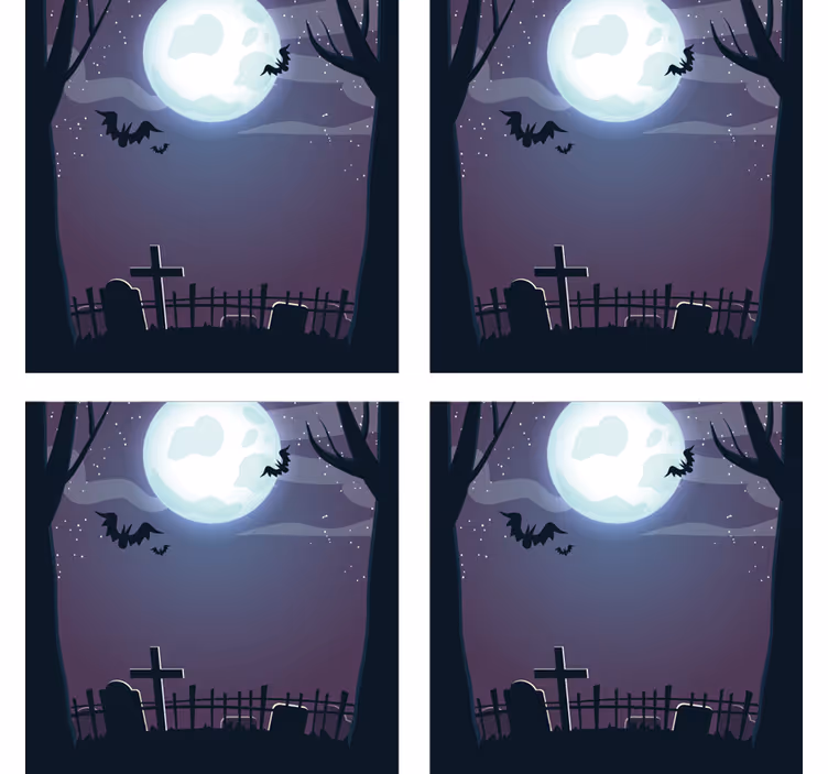 Halloween underlag skummel nattscene - Tenstickers