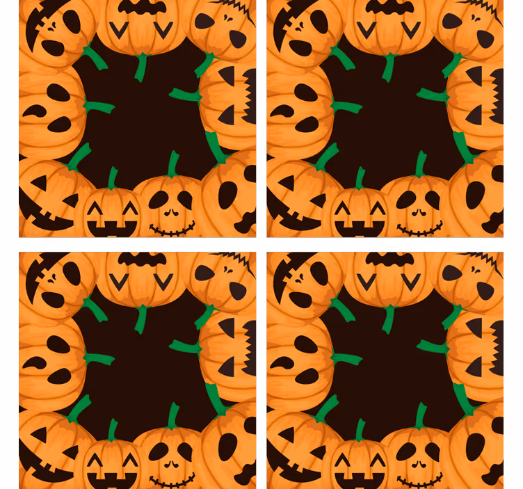 Halloween underlag med smilende gresskaransikter - Tenstickers