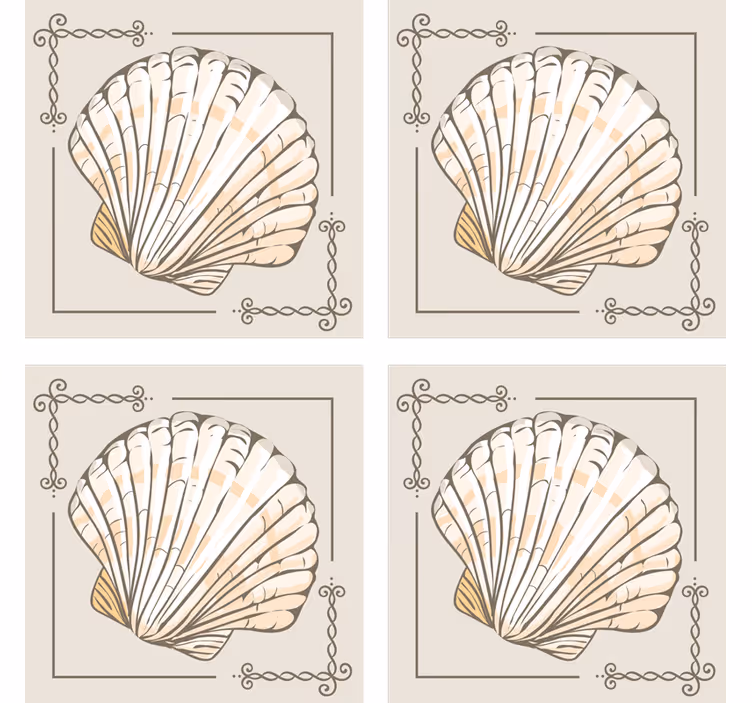 Vintage underlag med elegant skjellmotiv - Tenstickers
