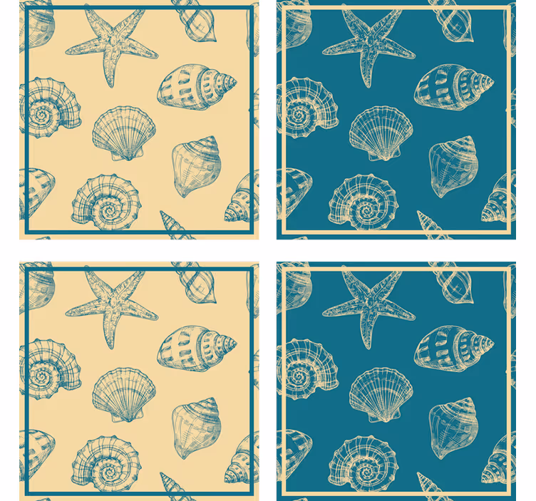 Shell motif elementer underlag - Tenstickers
