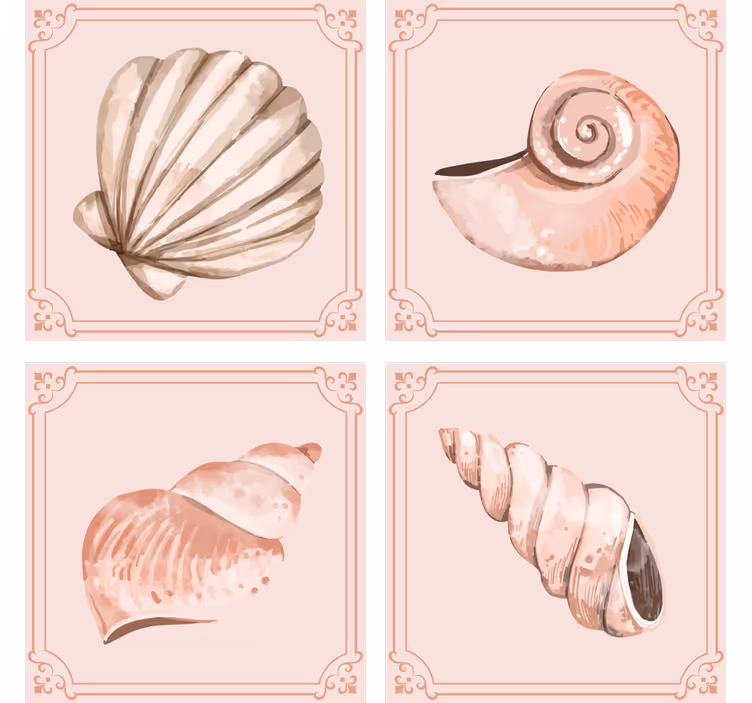 Skjell skjell coasters - Tenstickers