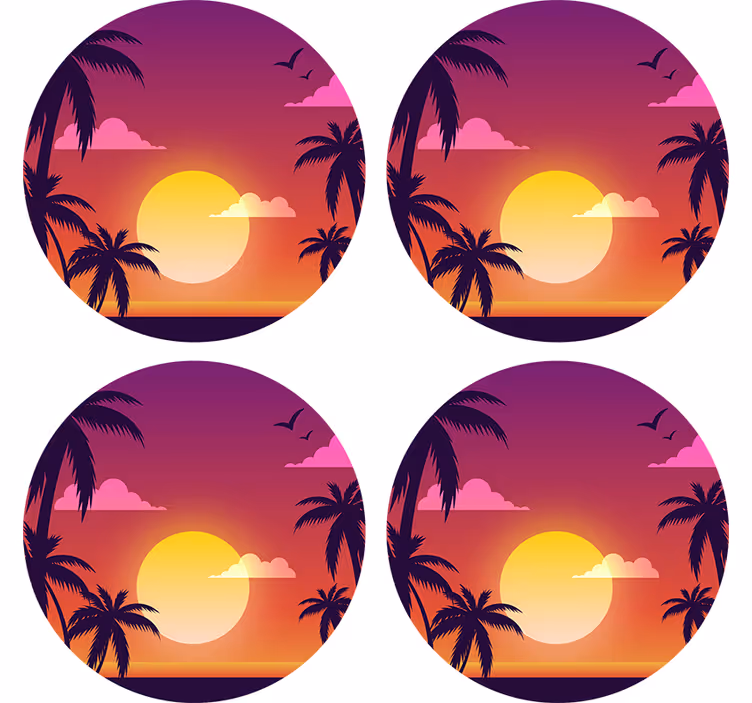 Tropisk solnedgangsmotiv underlag nerdete - Tenstickers