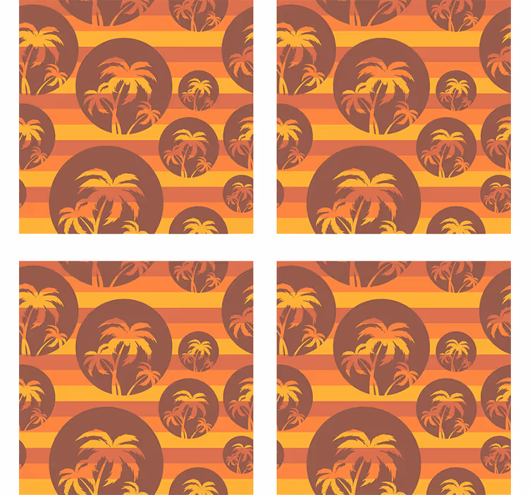 Underlag nerdete retro palme motiv - Tenstickers