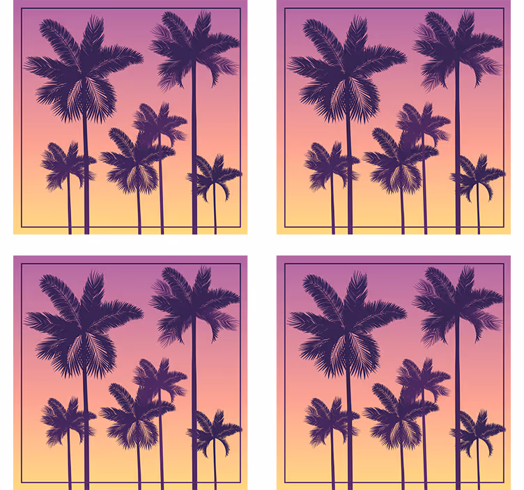 Solnedgang palmer 70-tallet olbrikker - Tenstickers