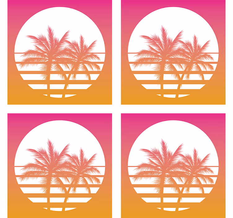 Underlag nerdete tropisk solnedgang silhuett - Tenstickers