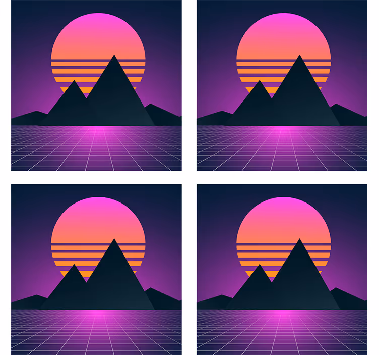 Underlag moderne geometrisk fjellsolnedgang - Tenstickers