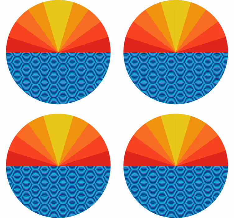 Underlag nerdete med livlige geometriske sirkler - Tenstickers