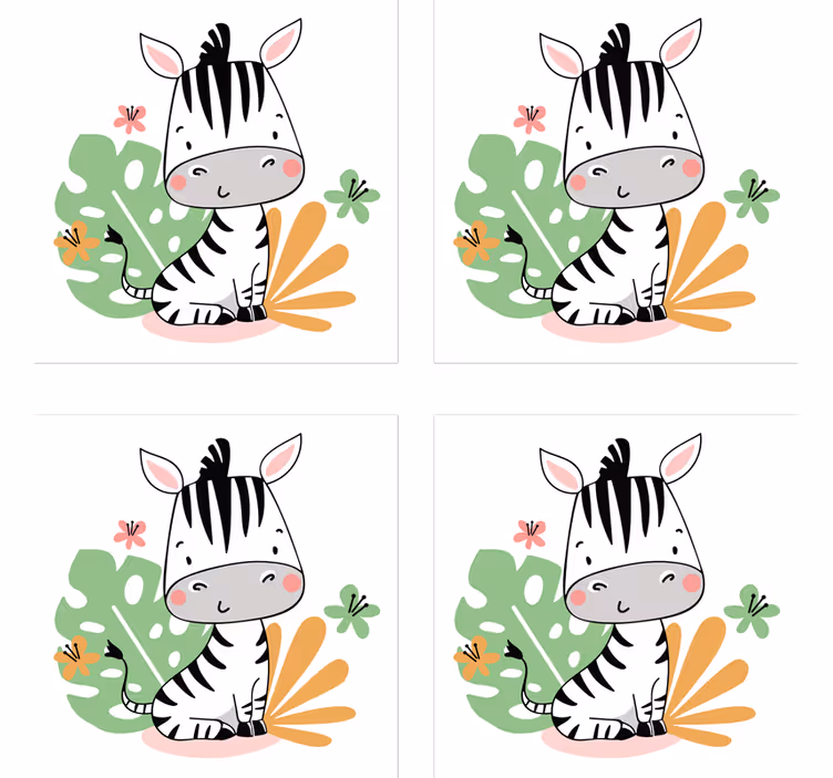 Søtt sebrafigur underlag nerdete - Tenstickers