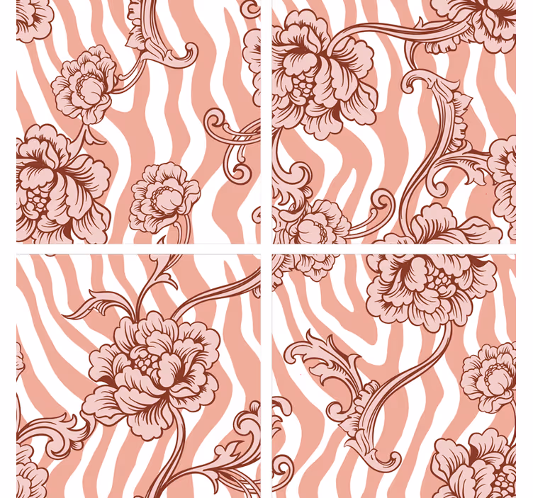 Floral bølgemønster underlag - Tenstickers